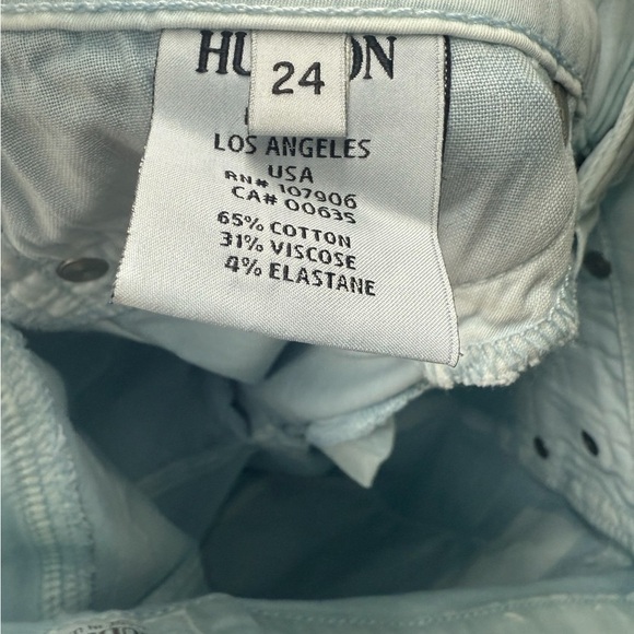 New Hudson KRISTA SUPER SKINNY CROP Jeans Women's Light Baby Blue Size 24 - Picture 4 of 7